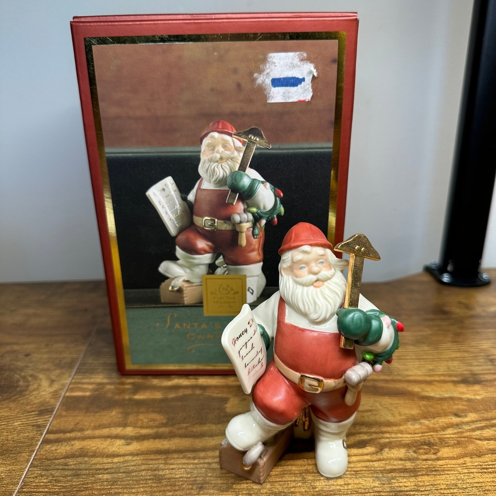 Lenox For The Holidays Santa's Caretaker Porcelain Figurine Honey Do List Box